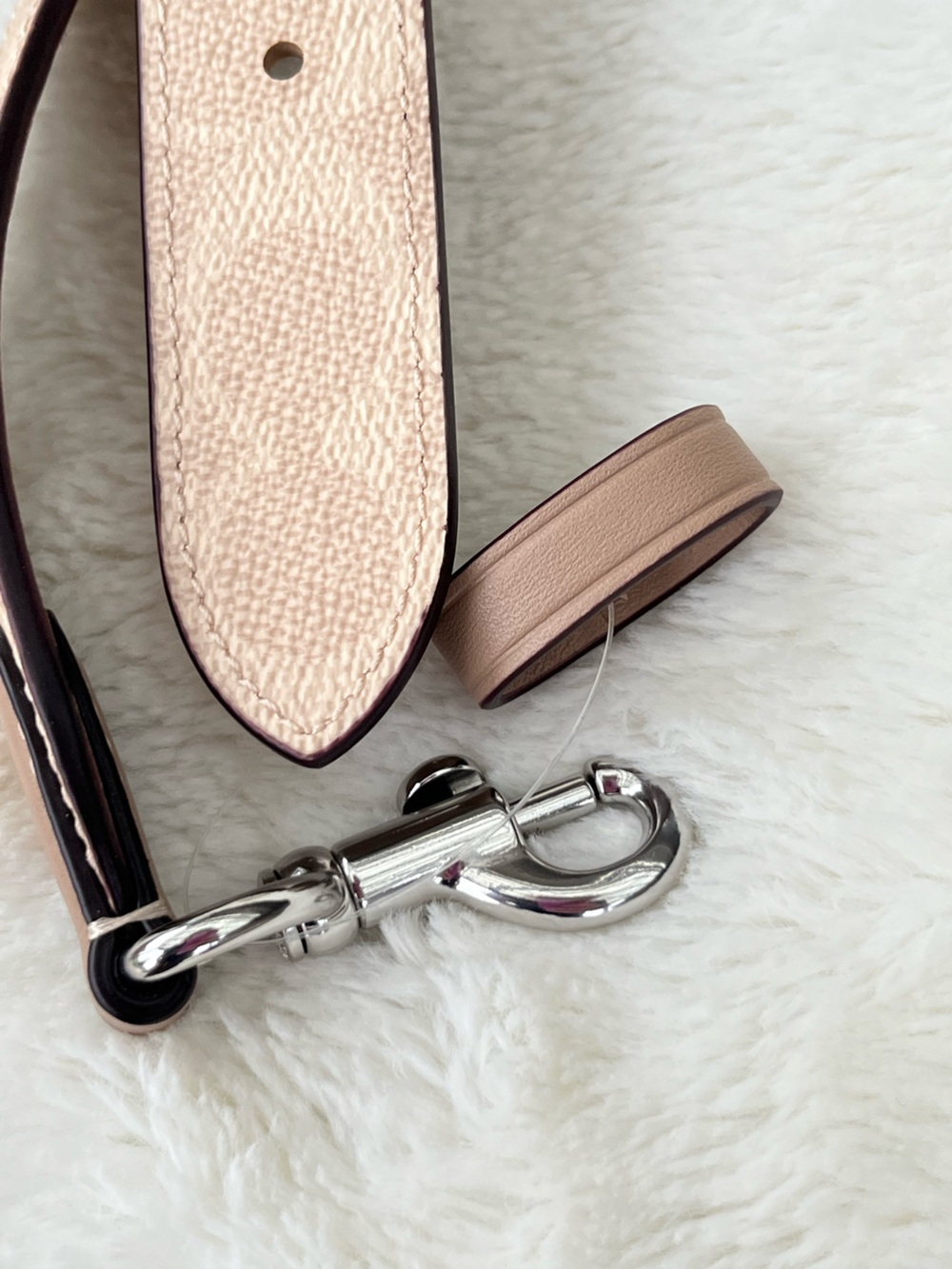 NWT Coach Signature Light Beige with Silver Buckle Leather Purse Strap - Picture 4 of 10